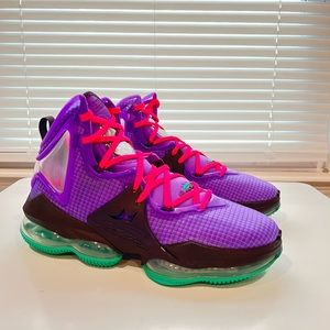Nike LeBron XIX 19 Cave Purple Emerald Berry Basketball CZ0203-500 Mens